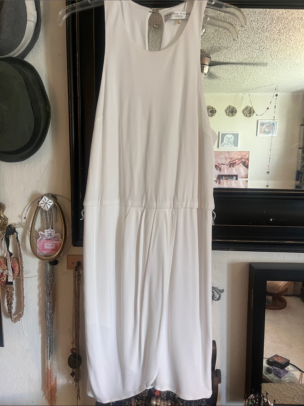 Trina Turk White Sleeveless Midi Dress